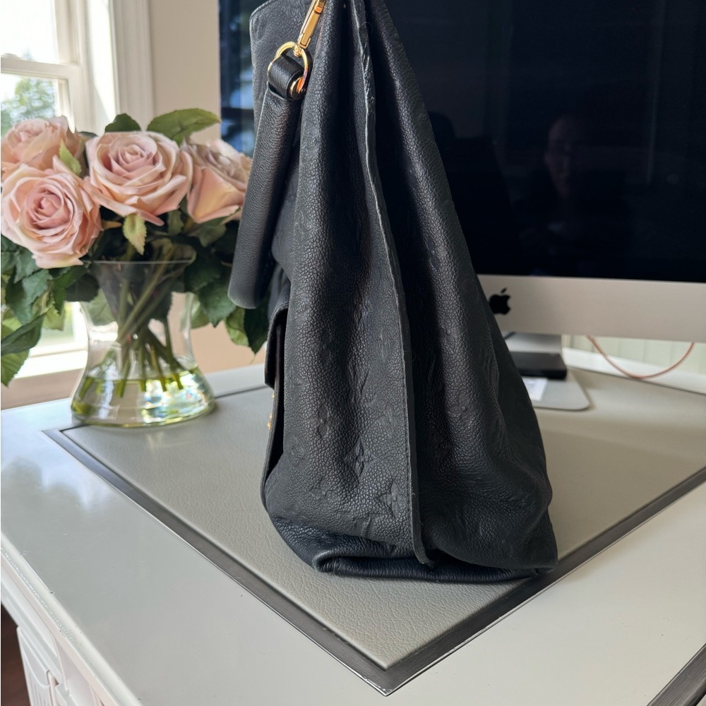 Louis Vuitton Black Monogram Bag with Gold Accents - Picture 7 of 12